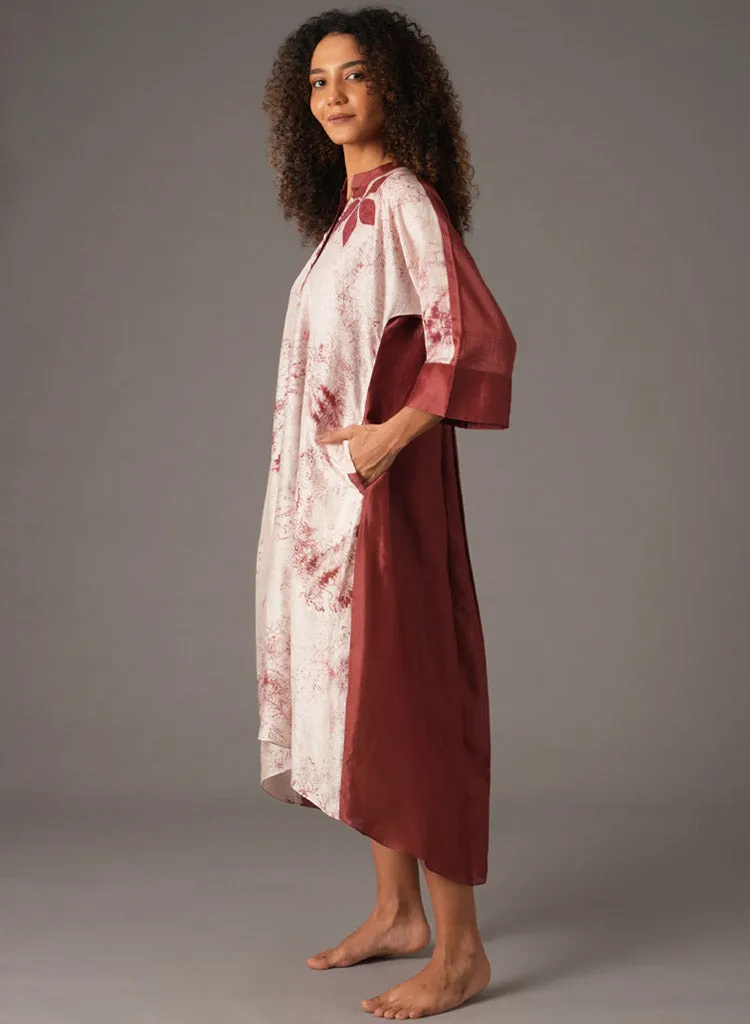 Textured Gather Collar Dress