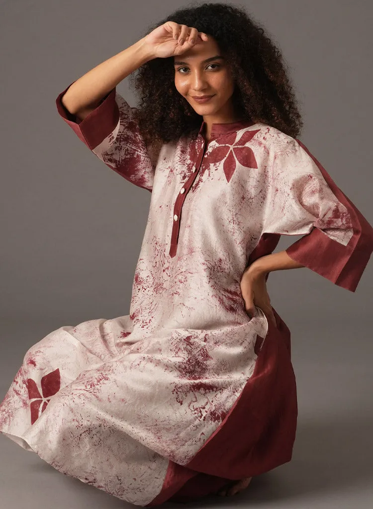 Textured Gather Collar Dress