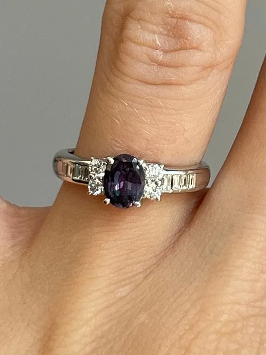 Timeless Bond - Platinum Natural Alexandrite Ring