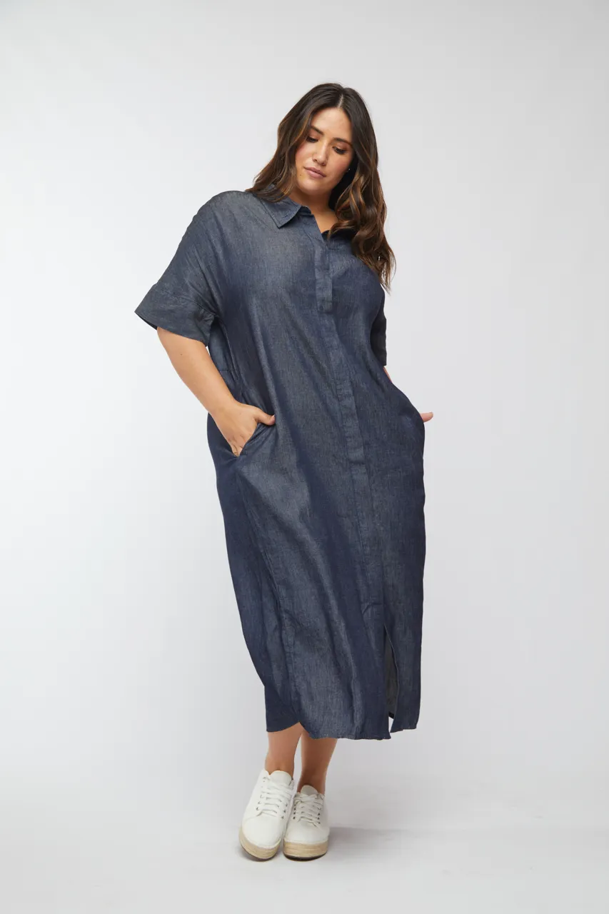 Vista Tunic Dress Dark Indigo