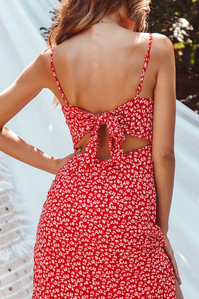 Wesley Midi Dress Red