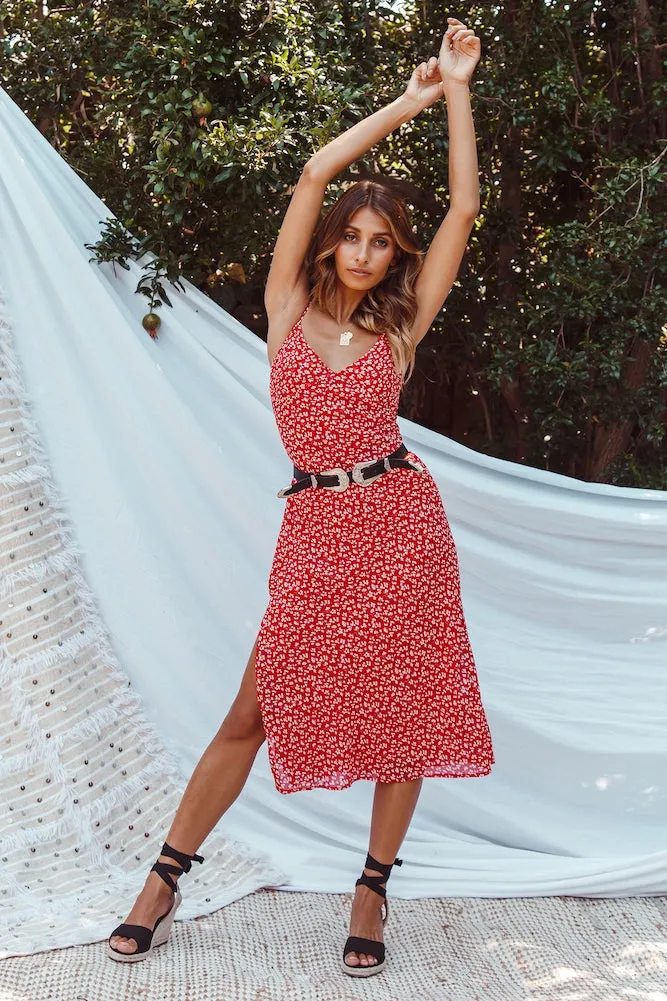 Wesley Midi Dress Red